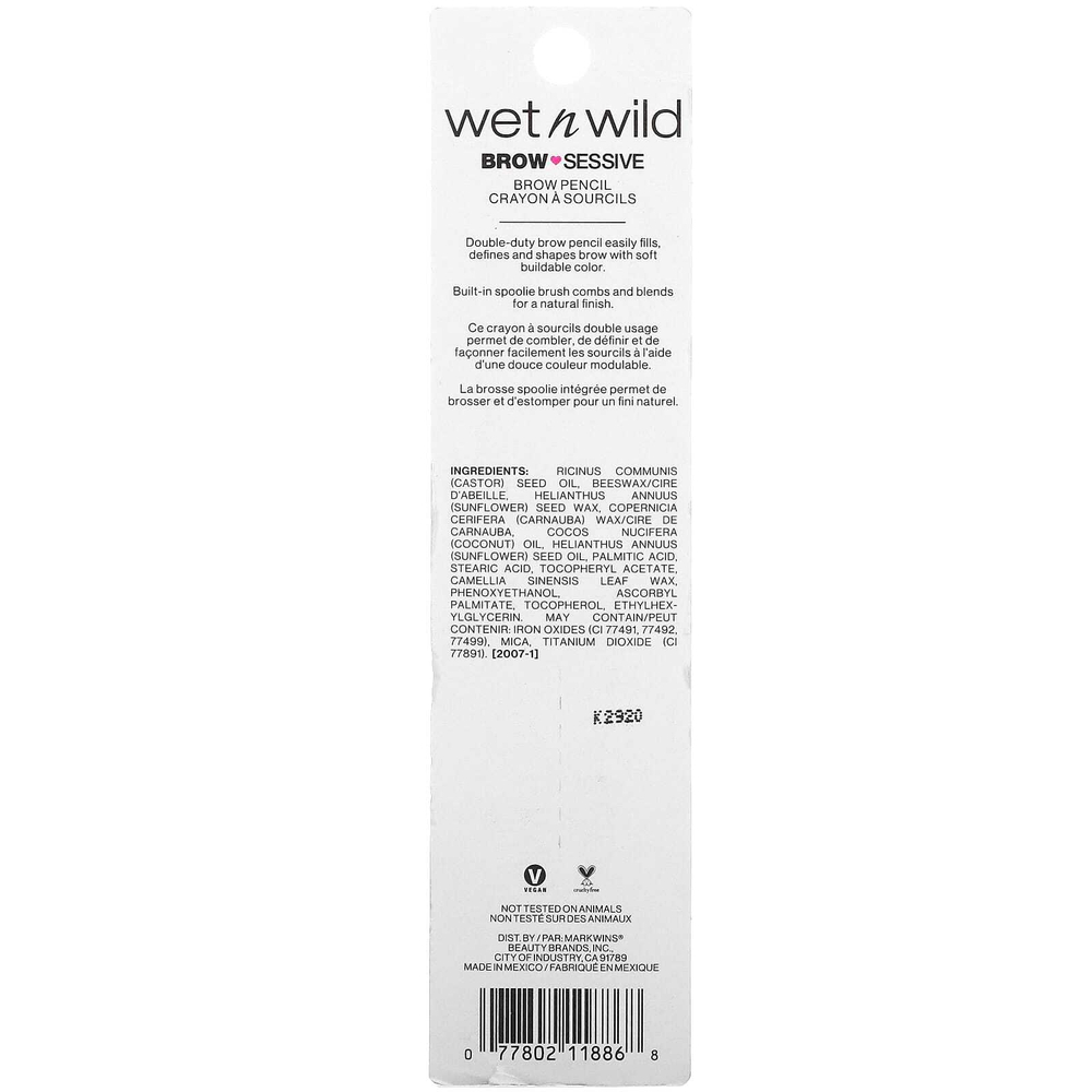 wet n wild, карандаш для бровей, 1111886 темно-коричневый, 0,7 г (0,02 унции)