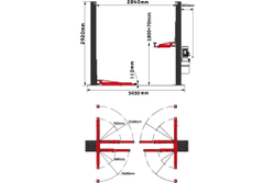 Подъемник двухстоечный GW-E4500 220 Great Wolf, 4500кг