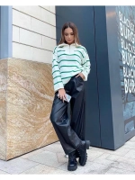 Кожаные брюки палаццо