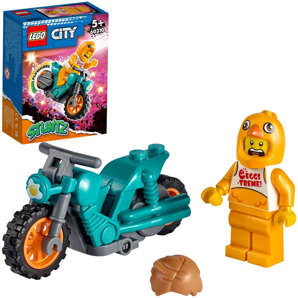 Конструктор LEGO City Stuntz 60310 Трюковый мотоцикл с цыплёнком