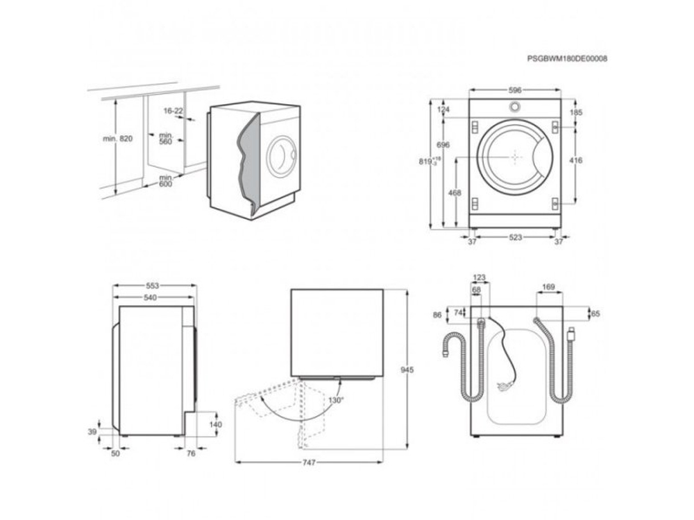 Встраиваемая стиральная машина Electrolux EWN7F447WI