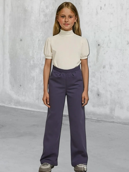 11416 Брюки детские палаццо трикотаж Диор Темно-серый (68-134)