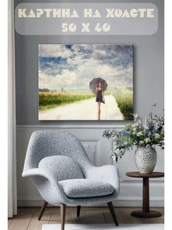 Картина на стену 40 X 50 Девушка под дожем