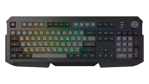 AKKO 6104S Black&Silver USB Cable RGB  Wine Red switches, ASA profile keycap