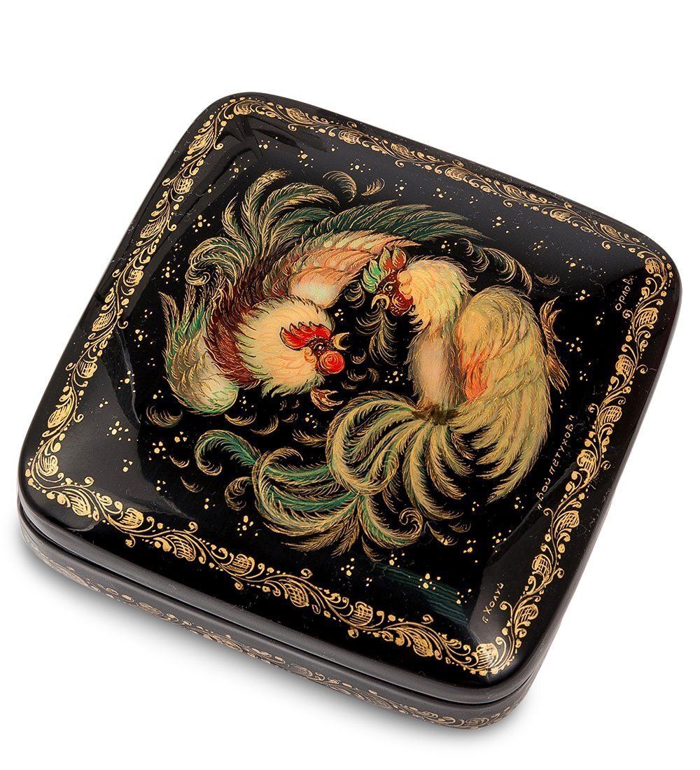 Народные промыслы ШК-45/ 2 Шкатулка «Бой петухов» Орлова