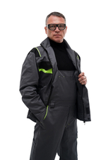 Костюм мужской летний «МЕХАНИК» (куртка+полукомбинезон) цв.серый/черный