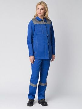 Костюм женский "Весна-1" NEW брюки (василек/серый)
