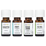 Aura Cacia, Purify Kit, очищающие чистые эфирные масла, 4 флакона по 7,4 мл (0,25 жидк. унц.)