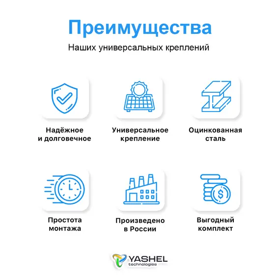 Z-образный крепеж Yashel для четырех солнечных панелей