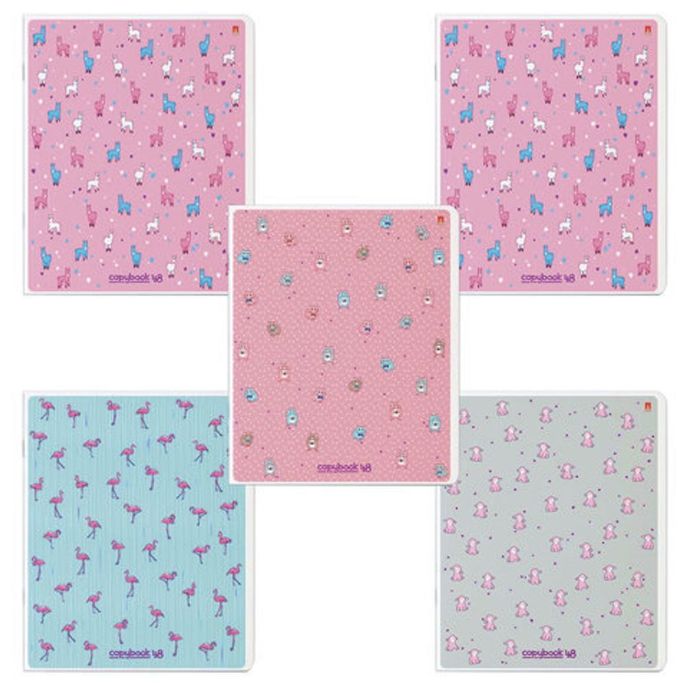 Тетрадь А5 48 л. АЛЬТ скоба, клетка, Soft Touch, фольга, "ЗЕФИРНОЕ НАСТРОЕНИЕ", 7-48-569, 5шт