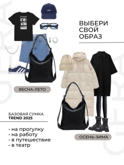Сумка рюкзак через плечо большая трансформер