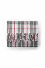 Покрывало DeNASTIA клетка 150x200 хб100% серый/белый Индия