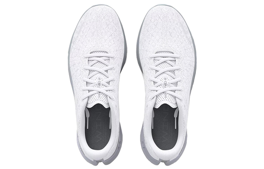 Under Armour Flow Velociti Wind 2 sports fashion fabric shock absorption, non-slip, wear-resistant, breathable, lightweight, low-cut casual running shoes men's white