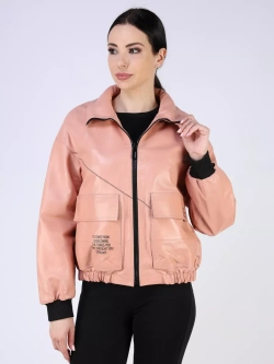 Кожаная куртка демисезонная с капюшоном