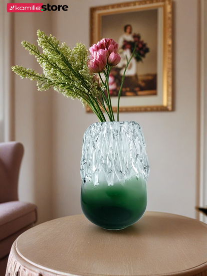 Ваза для цветов 19 см. стеклянная