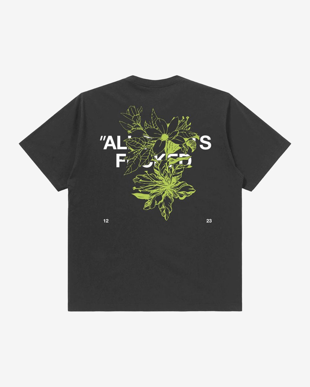 Футболка CU8E Garment-Dyed All rights fucked Серая