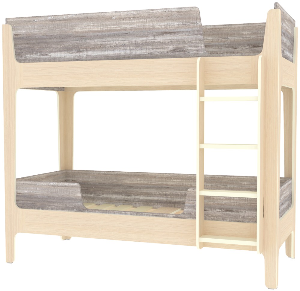 Кровать двухъярусная КарИВи Лотос  Дуб Молочный Бетон