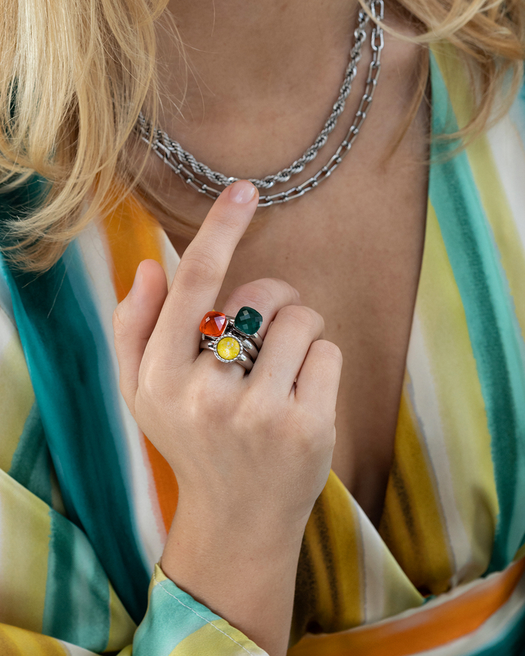 Кольцо Qudo FIRENZE 18.5 (S) Emerald 107000/40-4507 18.5 размер 18,5