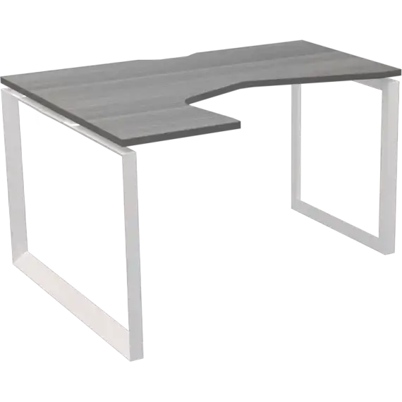 Стол эргономичный левый на металлокаркасе НТМП.О-060.ЛВ  1600x1000x750 Аргентум-МП