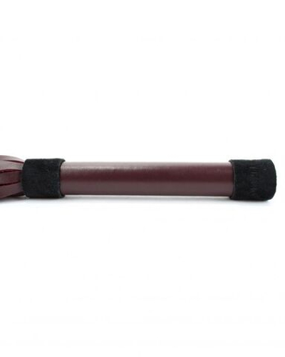 Бордовая плеть Maroon Leather Whip с гладкой ручкой - 45 см. (Цвет: бордовый)