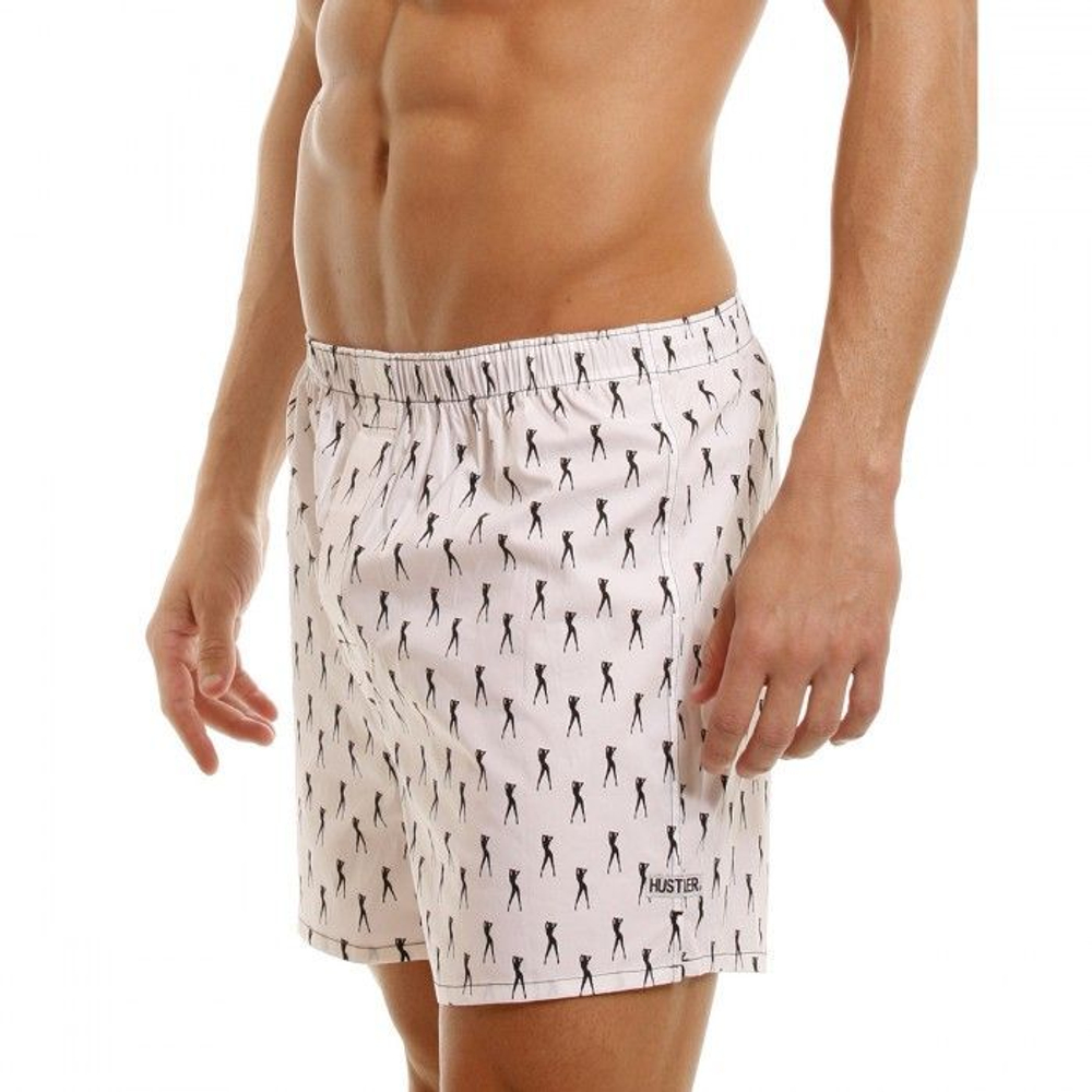 Комплект из 2 мужских трусов-шортов: голубые и белые с мелким рисунком (Размер: S) (Цвет: голубой с белым)