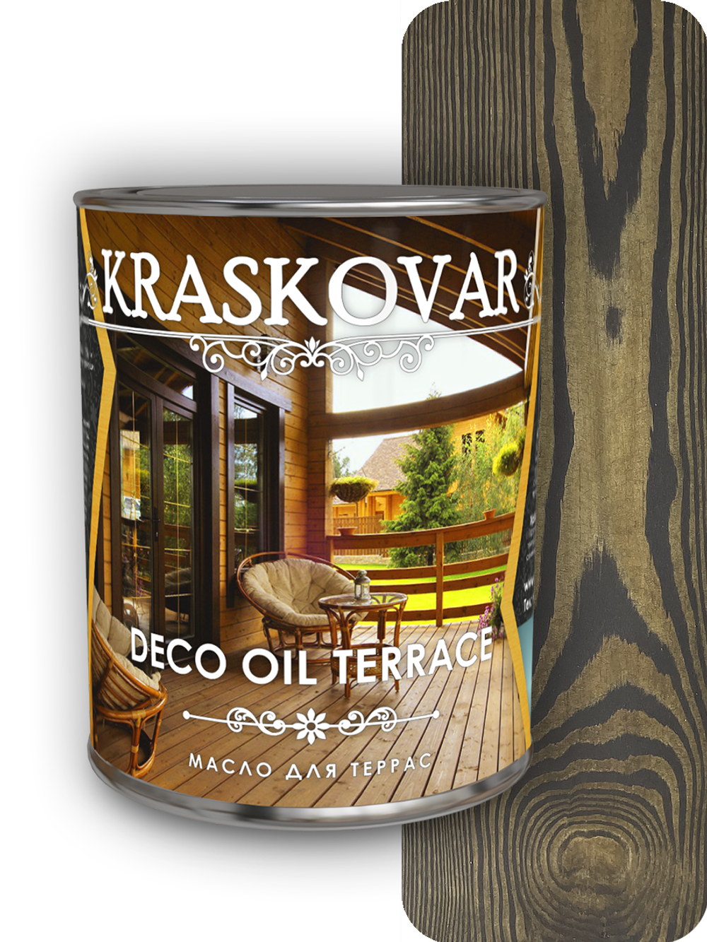 Масло для террас Kraskovar Deco Oil Terrace эбен
