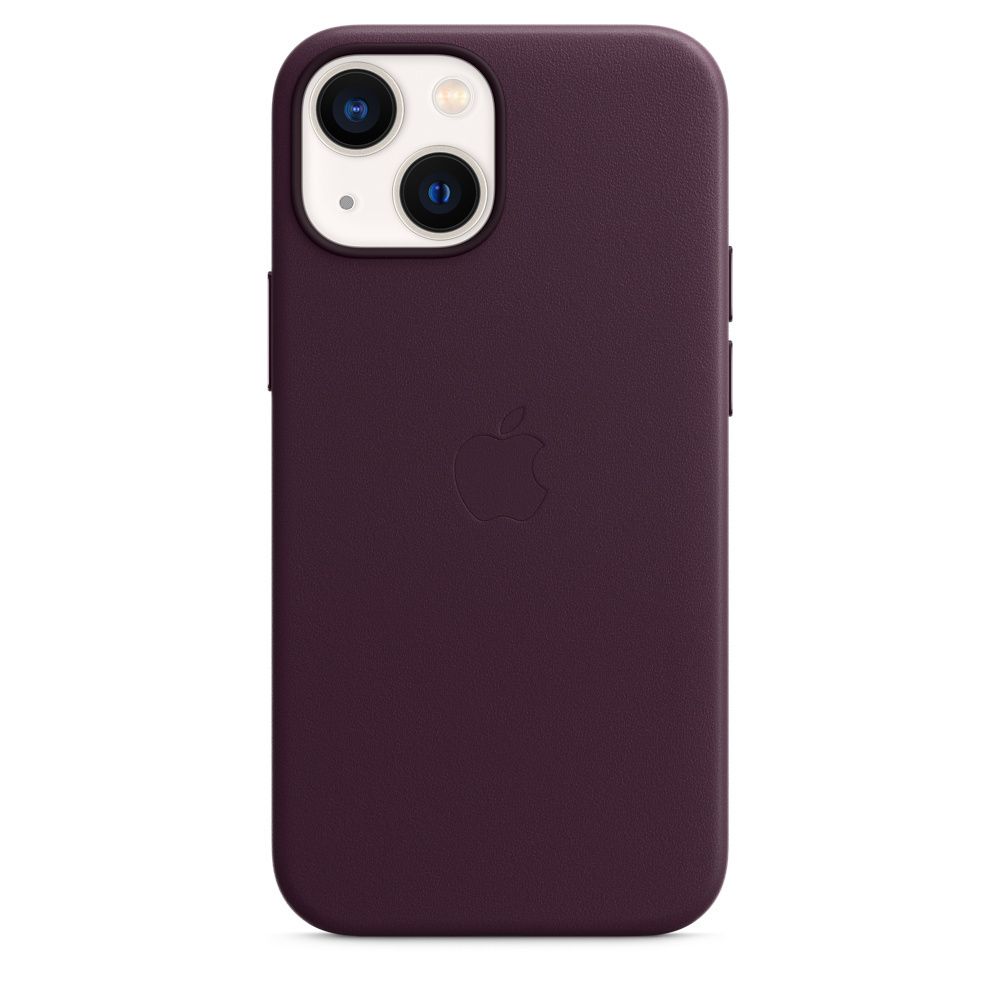 Кожаный чехол с поддержкой MagSafe Apple Leather Case для iPhone 13 mini, Dark Cherry (Темная вишня)