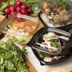 Одноразовые контейнеры 250мл 126х126х39мм прозрачные (50/500шт)