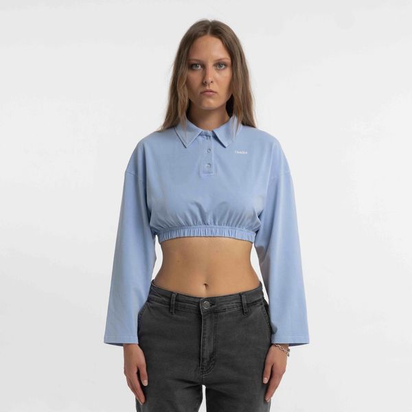 Поло Crop OG Logo in Garment Dyed Sky Blue - фото 2