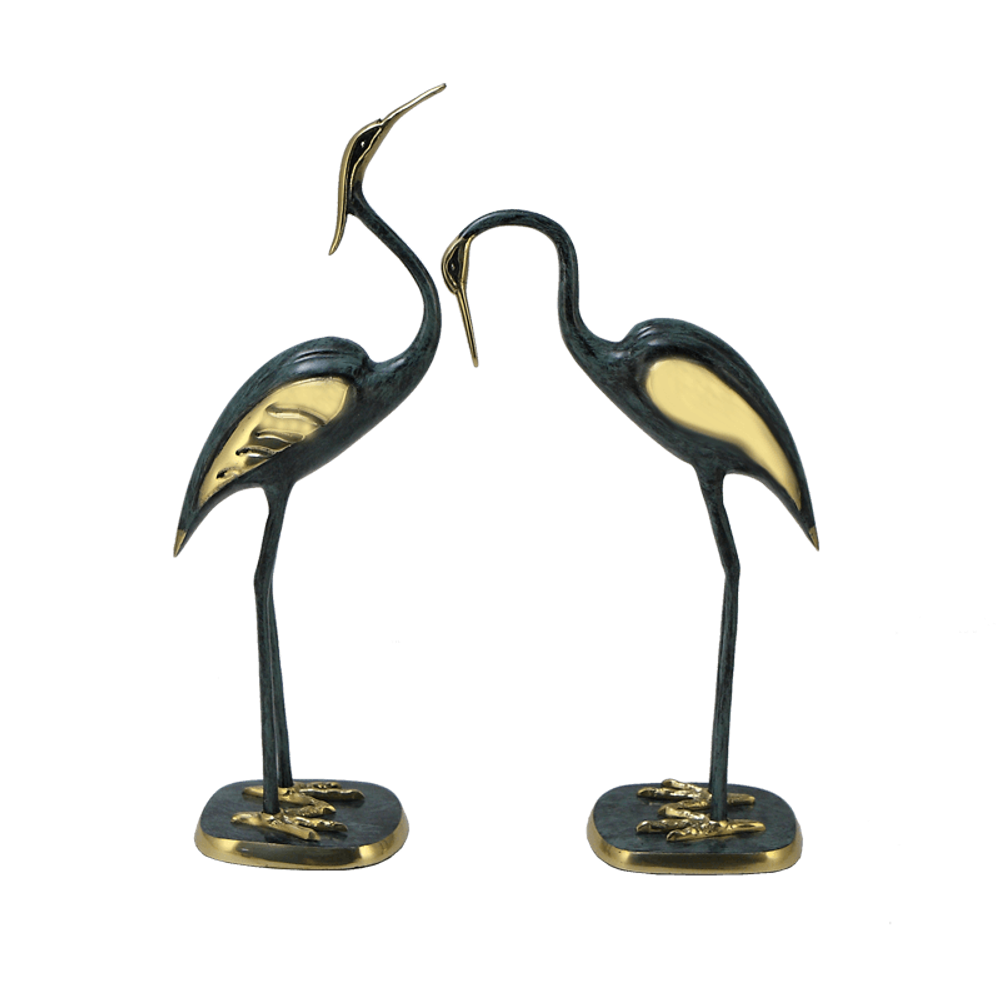 Бронзовые статуэтки Журавли 37 х 8,5 х 16 см,