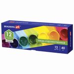 Гуашь художественная BRAUBERG ART CLASSIC, НАБОР 12 цветов в баночках по 40 мл, 191586