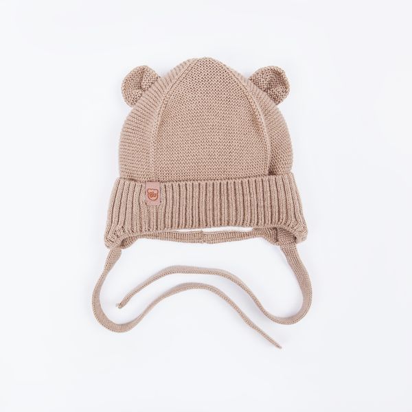 Шапка хлопковая однослойная с ушками на подкладе 