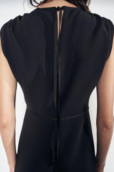 ZARA ПЛАТЬЕ МИДИ СО СБОРКАМИ — ZW COLLECTION, ЧЕРНЫЙ
