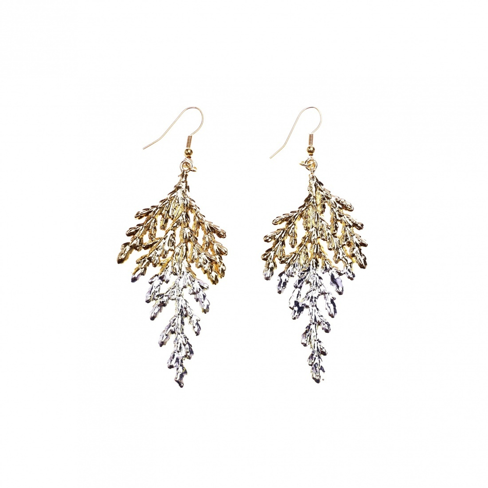 Серьги листья Ester Bijoux Кипарис SK153GAC-G/S BR