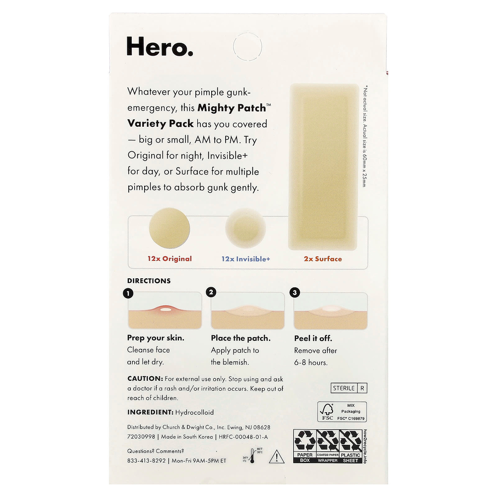 Hero Cosmetics, Mighty Patch™, 26 гидроколлоидных патчей