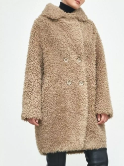 Шуба чебурашка тедди, оливковая, Северина