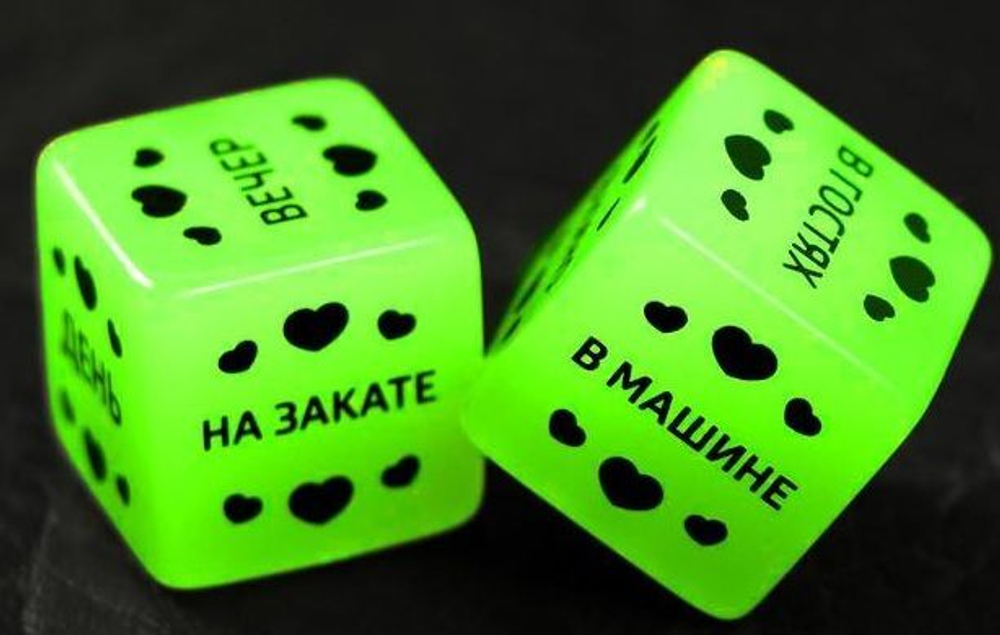 Неоновые секс-кубики Территория соблазна. Сексуальные связи (Цвет: зеленый)