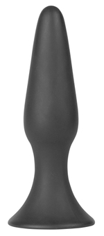 Чёрная анальная пробка Silky Buttplug Big Black - 16 см. (Цвет: черный)