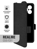 Чехол с флипом для Realme C53/С51 black DF