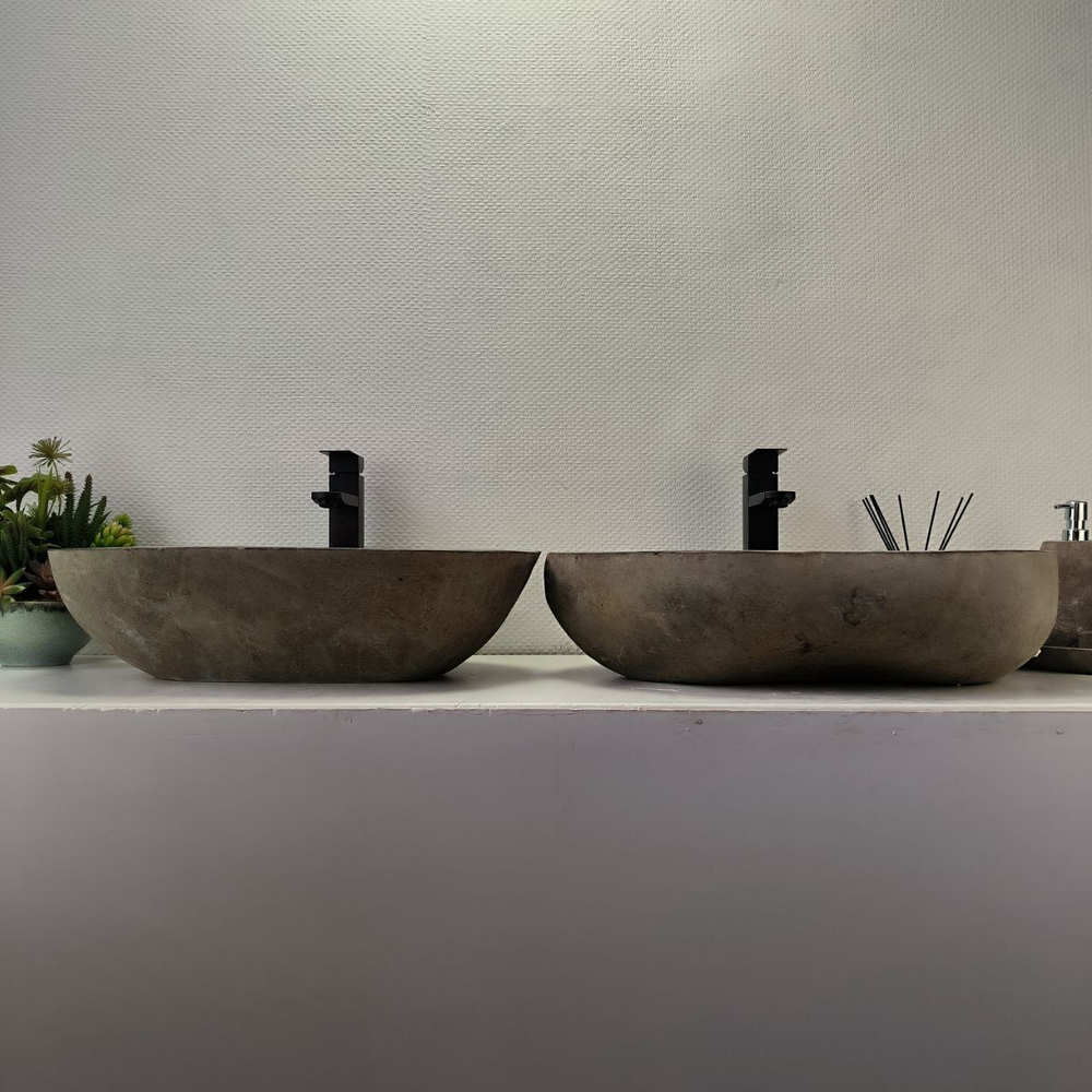 Раковина из речного камня ПАРА! RS-63831 56*44*15 2шт 0127