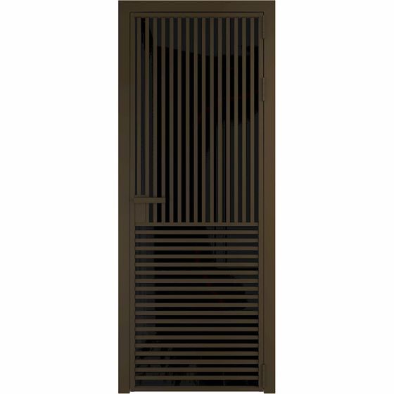 Алюминиевая дверь 17AG деорэ стекло чёрный триплекс