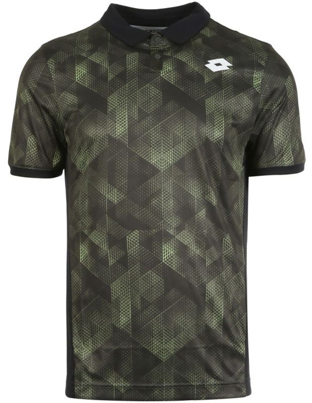 Мужское поло теннисное Lotto Superrapida IV Polo - green resin/all black