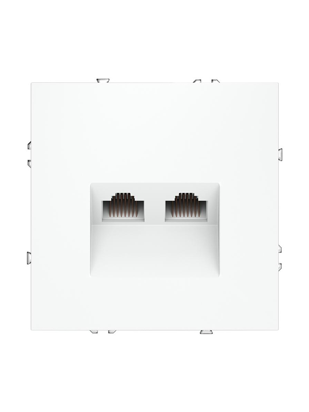 Розетка компьютерная 2-м СП S70 RJ45 + RJ45 кат.6 механизм бел. матов. Voltum VLS060202