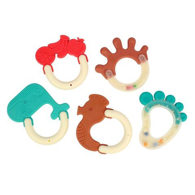 Набор погремушек с элементами прорезывателя 5шт. 17*22,5см, пакет