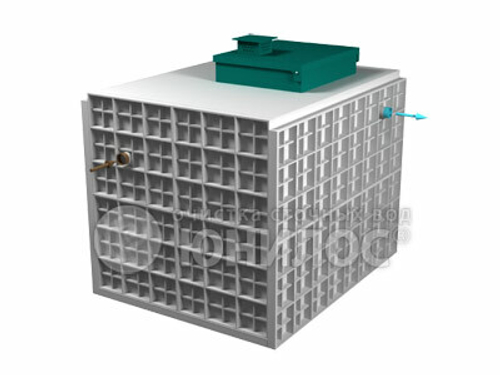 Станция биологической очистки Юнилос Астра 40/ 8000 л. в сутки / до 40 чел. / самотечный сброс / компрессорная аэрация (2500x2160x2445см;750кг;) - арт.560546