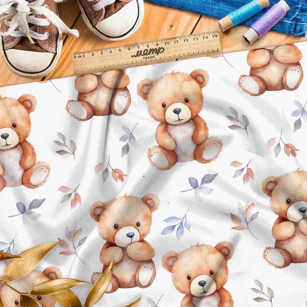 Ткань премиум интерлок игрушечные медведи