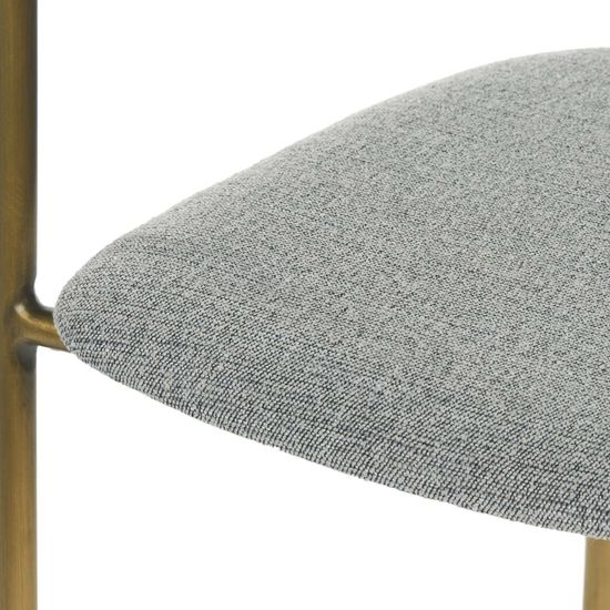 Обеденный стул Gloster металлический каркас, серая ткань и деревянная спинка