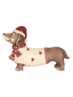 Декор "Такса в свитере с сердечками" 42x12x27 см