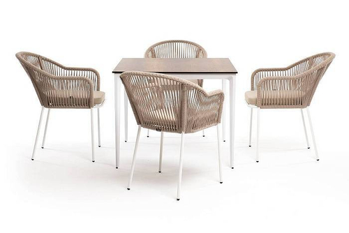 "Малага" обеденная группа на 4 персоны со стульями "Лион
