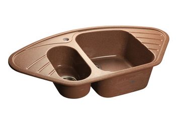 GRANFEST Мойка мрамор CORNER  GF-C--960E угловая 960*510мм  терракот  арт.GF-